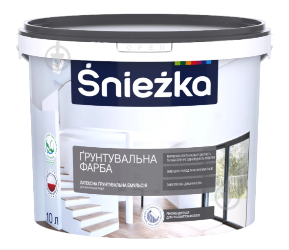 Śnieżka Ґрунтувальна фарба для внутрішніх робіт, біла матова латексна 14кг